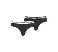 Brasilslip PUMA "PUMA WOMEN BRAZILIAN 2P HANG", Damen, Gr. M, schwarz, Obermaterial: 57% Baumwolle, 38% Modal, 5% Elasthan, unifarben, eng, Unterhosen, mit weichem Logobündchen (71020706-M) schwarz