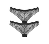 Brasilslip S.OLIVER, Damen, Gr. 36/38, schwarz, Obermaterial: 90% Polyamid, 10% Elasthan, unifarben, Unterhosen, aus grafischer Spitze (39239420-36) schwarz