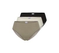 Brasilslip SCHIESSER "Modern Multipacks", Damen, Gr. 36, braun (912, sonstiges), Single Jersey, Obermaterial: 95% Baumwolle, 5% Elasthan, körpernah, Unterhosen, Spitzenbänder, Single-Jersey, Baumwollm