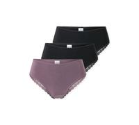 Brasilslip SCHIESSER "Modern Multipacks", Damen, Gr. 38, 909, sortiert 3, Single Jersey, Obermaterial: 95% Baumwolle, 5% Elasthan, körpernah, Unterhosen, Spitzenbänder, Single-Jersey, Baumwollmischung