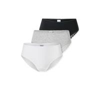 Brasilslip SCHIESSER "Modern Multipacks", Damen, Gr. 40, schwarz-weiß (sortiert 1), Single Jersey, Obermaterial: 95% Baumwolle, 5% Elasthan, körpernah, Unterhosen, Spitzenbänder, Single-Jersey, Baumwo