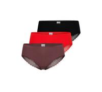 Brasilslip SCHIESSER "Modern Multipacks", Damen, Gr. 42, bunt (920, sonstige), Single Jersey, Obermaterial: 95% Baumwolle, 5% Elasthan, körpernah, Unterhosen, Spitzenbänder, Single-Jersey, Baumwollmis