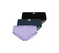 Brasilslip SCHIESSER "Modern Multipacks", Damen, Gr. 44, lila (919, sonstige), Single Jersey, Obermaterial: 95% Baumwolle, 5% Elasthan, körpernah, Unterhosen, Spitzenbänder, Single-Jersey, Baumwollmis