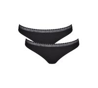 Brasilslip SLOGGI "GO Ribbed", Damen, Gr. M, schwarz, Feinripp, Obermaterial: 95% Polyamid, 5% Elasthan, clean, unifarben, figurbetont, Unterhosen, Feinripp, Stretch-Spitze, bequem, weich, elastisch (