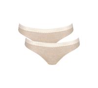 Brasilslip SLOGGI "GO Ribbed", Damen, Gr. S, grau (grau combination), Feinripp, Obermaterial: 95% Polyamid, 5% Elasthan, clean, unifarben, figurbetont, Unterhosen, Feinripp, Stretch-Spitze, bequem, we