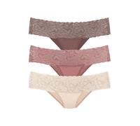 Brasilslip VIVANCE, Damen, Gr. 32/34, bunt (rose, beere, mahagoni), Single Jersey, Obermaterial: 95% Baumwolle, 5% Elasthan. Spitze: 93% Polyamid, 7% Elasthan (LYCRA), unifarben, bequem, Unterhosen, a