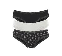 VIVANCE Brasilslip Damen schwarz bedruckt, weißt uni, schwarz uni Gr.44/46