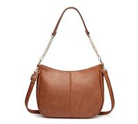 BRASS TACKS Leathercraft handtasche klein,PU Leder Elegant handtasche mädchen,6.5L Crossbody Bag schultertasche damen,Mit innerer Tasche,Geeignet für Reisen Party Schicke Alltag Kettentasche,braun