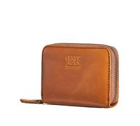 BRASS TACKS Leathercraft Kreditkartenetui Echtleder Vintage RFID-Schutz Reißverschluss Multifächer-Kartenhalter Portmonee Geldbörse Unisex Tall (Dunkelbraun)