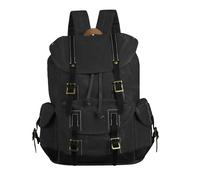 BRASS TACKS Leathercraft,Leinen jagdrucksack Gewachst,Crazy Horse Leder lederrucksack herren,15.6 Zoll Laptop Alltag Wasserdicht rücksack für Herren Damen,Casual Business Sport Wanderrucksack,Schwarz