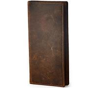 BRASS TACKS Leathercraft Portemonnaie Leder Hochformat Vintage Handgefertigt Brieftasche Multi Kartenfächer mit Ausweisfenster Einzigartig Zeitlos Design Wasserdicht (Dunkelbraun)