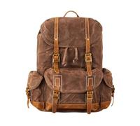 Brass Tacks Leathercraft Waxed Leder lederrucksack herren,15.6 Zoll rucksack vintage,Große Kapazität robust und langlebig,Laptop Alltag rücksack mit Trennwand,für Casual Business Sport,Retro-braun