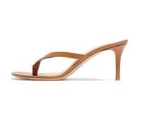 Braun,38 EU,Damen Flip-Flops aus PU-Leder mit offenem Zehenbereich, Stiletto-High-Heels, Slip-On-Slides ohne Rücken, für formelle Anlässe, Hochzeit, Party, Kleid, Sandalen