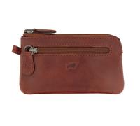 BRAUN BÜFFEL - Schlüsseletui aus echtem Rindleder Arezzo 12cm - Kleine Schlüsseltasche für Herren & Damen mit Reißverschluss & 2 Schlüsselringen - Zeitlos klassisches Schlüsselmäppchen Tabak