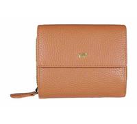 BRAUN BÜFFEL - Mittelgroße ASTI Reißverschlussbörse aus feingenarbtem Leder gefertigt und mit goldenen Metallakzenten - 8 Kartenfächer 5 Steckfächer - Edles Cognac