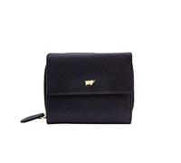 BRAUN BÜFFEL - Mittelgroße ASTI Reißverschlussbörse aus feingenarbtem Leder gefertigt und mit goldenen Metallakzenten - 8 Kartenfächer 5 Steckfächer - Edles Blau