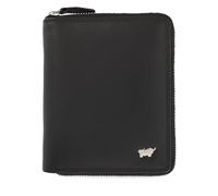 BRAUN BÜFFEL Damen Geldbörse aus echtem Leder Golf 2.0 - Hochformat mit Reißverschluss - Portemonnaie für Frauen - 8 Kartenfächer - Schwarz