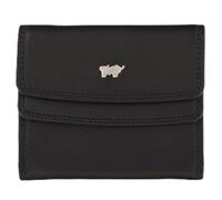 BRAUN BÜFFEL Damen Geldbörse aus echtem Leder Golf 2.0 - mit Druckknopf - Portemonnaie für Frauen - 4 Kartenfächer - Schwarz