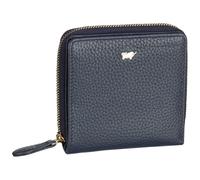 BRAUN BÜFFEL - Kleine ASTI Reißverschlussgeldbörse aus feingenarbtem Leder gefertigt und mit goldenen Metallakzenten - 6 Kartenfächer 5 Steckfächer - Edles Blau
