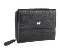 BRAUN BÜFFEL - Mittelgroße ASTI Reißverschlussbörse aus feingenarbtem Leder gefertigt und mit goldenen Metallakzenten - 8 Kartenfächer 5 Steckfächer - Edles Schwarz