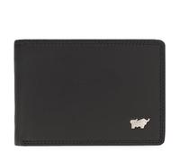 BRAUN BÜFFEL - Geldbörse Herren aus echtem Rindleder Golf 2.0 - Geldbeutel Portemonnaie schmales Design für Männer mit 4 Kartenfächern - Klassisches Portmonee mit Münzfach & Netzfach - Edles Schwarz