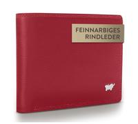 BRAUN BÜFFEL - Geldbörse Herren aus echtem Rindsleder Golf 2.0 - Geldbeutel Trifold Portemonnaie für Männer mit 8 Kartenfächern - Zeitlos klassisches Portmonee mit Netzfach & Münzfach - Edles Rot