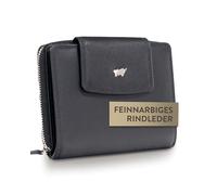 BRAUN BÜFFEL Herren Geldbörse aus echtem Rindsleder Golf mit RFID Schutz - Mittelgroße Reißverschluss-Geldbörse mit 12 Kartenfächern - Edles Schwarz