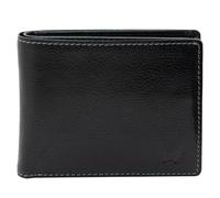 BRAUN BÜFFEL - Herren RFID Geldbörse Arezzo - 4 Kartenfächer und 4 Steckfächer aus echtem Rindleder Schlichtes Design - Edles Schwarz