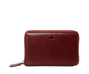 BRAUN BÜFFEL - Herren RFID Reißverschluss Kartenetui Arezzo - 9 Kartenfächer aus echtem Rindleder Schlichtes Design - Tabak