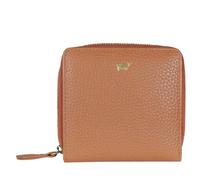 BRAUN BÜFFEL - Kleine ASTI Reißverschlussgeldbörse aus feingenarbtem Leder gefertigt und mit goldenen Metallakzenten - 6 Kartenfächer 5 Steckfächer - Edles Cognac