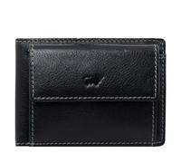 BRAUN BÜFFEL - Kleine Herren RFID Geldbörse Arezzo - 6 Kartenfächer aus echtem Rindleder Schlichtes Design - Edles Schwarz