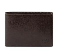 BRAUN BÜFFEL - Kleine RFID Geldbörse Arezzo - 4 Kartenfächer aus echtem Rindleder Schlichtes Design - Edles Braun