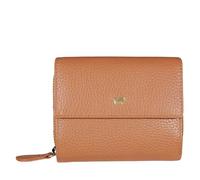 BRAUN BÜFFEL - Mittelgroße ASTI Reißverschlussbörse aus feingenarbtem Leder gefertigt und mit goldenen Metallakzenten - 8 Kartenfächer 5 Steckfächer - Edles Cognac