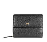 BRAUN BÜFFEL - Mittelgroße ASTI Reißverschlussbörse aus feingenarbtem Leder gefertigt und mit goldenen Metallakzenten - 8 Kartenfächer 5 Steckfächer - Edles Schwarz