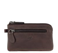 BRAUN BÜFFEL - Schlüsseletui aus echtem Rindleder Arezzo 12cm - Kleine Schlüsseltasche für Herren & Damen mit Reißverschluss & 2 Schlüsselringen - Zeitlos klassisches Schlüsselmäppchen Braun
