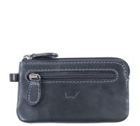 BRAUN BÜFFEL - Schlüsseletui aus echtem Rindleder Arezzo 12cm - Kleine Schlüsseltasche für Herren & Damen mit Reißverschluss & 2 Schlüsselringen - Zeitlos klassisches Schlüsselmäppchen Schwarz