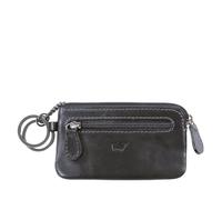 BRAUN BÜFFEL - Schlüsseletui aus echtem Rindleder Arezzo 12cm - Kleine Schlüsseltasche für Herren & Damen mit Reißverschluss & 2 Schlüsselringen - Zeitlos klassisches Schlüsselmäppchen Schwarz