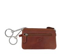 BRAUN BÜFFEL - Schlüsseletui aus echtem Rindleder Arezzo 12cm - Kleine Schlüsseltasche für Herren & Damen mit Reißverschluss & 2 Schlüsselringen - Zeitlos klassisches Schlüsselmäppchen Tabak