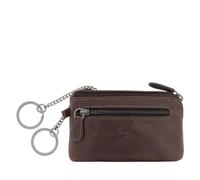 BRAUN BÜFFEL - Schlüsseletui aus echtem Rindleder Arezzo 12cm - Kleine Schlüsseltasche für Herren & Damen mit Reißverschluss & 2 Schlüsselringen - Zeitlos klassisches Schlüsselmäppchen Braun