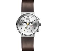 Braun Classic crono Herren Uhr analog Japanisches Quarzwerk mit Leder Armband BN0035SLBRG