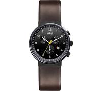 Braun Classic crono Herren Uhr analog Japanisches Quarzwerk mit Sonstige Materialien Armband BN0035BKBRG