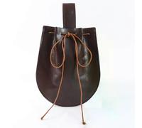(braun) Mittelalterliche Kunstleder Herrentasche Wikinger-Stil Vintage Gürteltasche Würfeltasche für