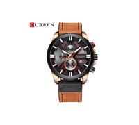 (Braun Rose Schwarz) Herrenuhr Handgelenk Curren Top-Marke Luxus Leder Quarzuhr Mode Chronograph Armbanduhr