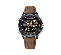 (Braun Schwarz) Militäruhren für Männer Mode Sport Chronograph Alarm Armbanduhr Wasserdicht Quarz Groß