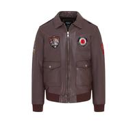 Braune Bomberjacke aus Leder für Herren G-1 mit Fliegerkragen - Maverick XL