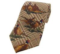 Braune Country-Fasanenkrawatte aus Seide