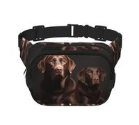 Braune Labrador Retriever Bauchtasche für Damen, wasserdicht, verstellbar, Hüfttasche, modisch, lässig, Crossbody-Tasche, Bauchtasche für Laufen, Workout, Wandern, Reisen, Schwarz, Einheitsgröße,