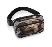 Braune Labrador Retriever Bauchtasche mit verstellbarem Riemen, modische Hüfttasche für Outdoor-Sport, Wandern, weiß, 20 x 13 cm, voll bedruckte Hüfttasche