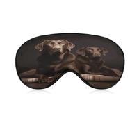 Braune Labrador Retriever-Schlafmaske, weich und bequem, Nacht-Schlafmaske, gesichtsumarmend, gepolsterte Augenabdeckung mit verstellbarem Band für tiefe Erholung, Reisen, Schichtarbeit
