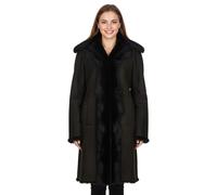 Brauner Damen-Trenchcoat aus toskanischem Schafveloursleder - Celeste EU 44 / UK 16